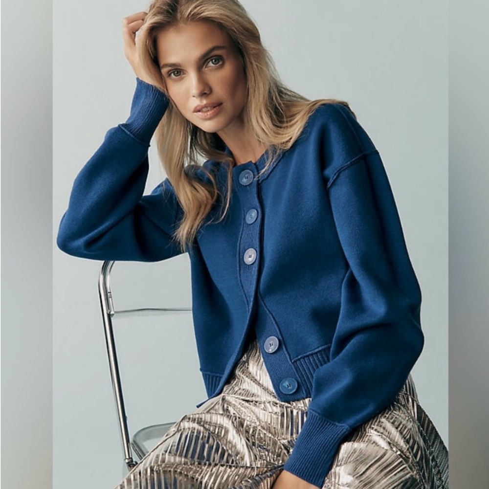 💙 Anthropologie Maeve blue button up sweater